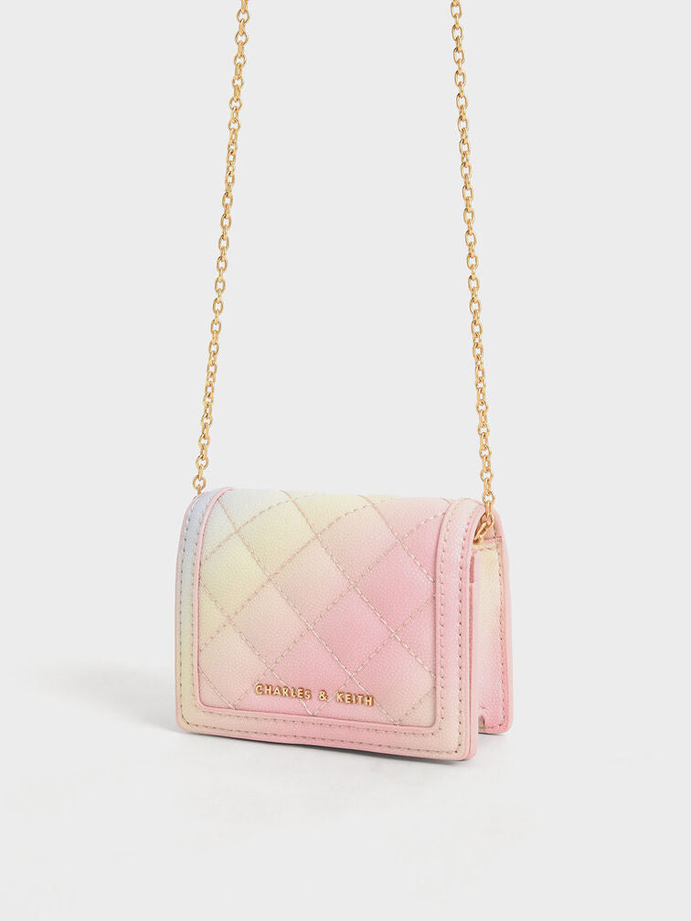 PREORDER Charles & Keith Micaela Quilted Micro mini crossbody bag - Multi