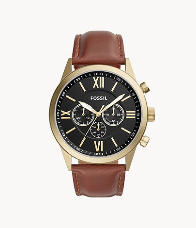 Fossil Male Flynn Chronograph Brown Leather Watch - Premium  from House of Glitz  - Just $75000.00! Shop now at House of Glitz 
