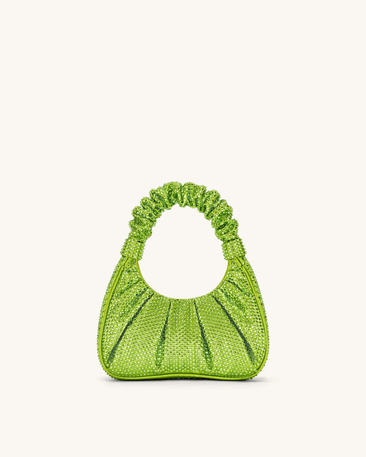 JW PEI Gabbi  Crystal Ruched Hobo handbag - Green