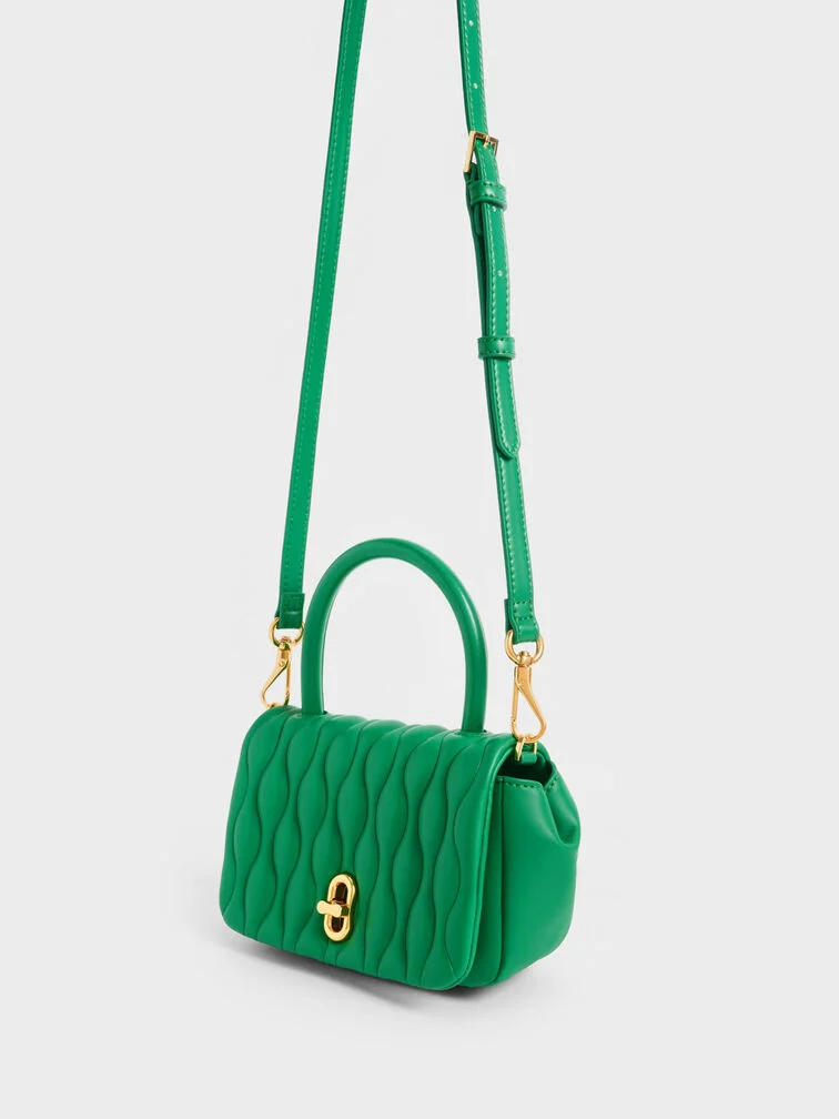 Charles & Keith Mini Iva Boxy Top Handle Bag - Green