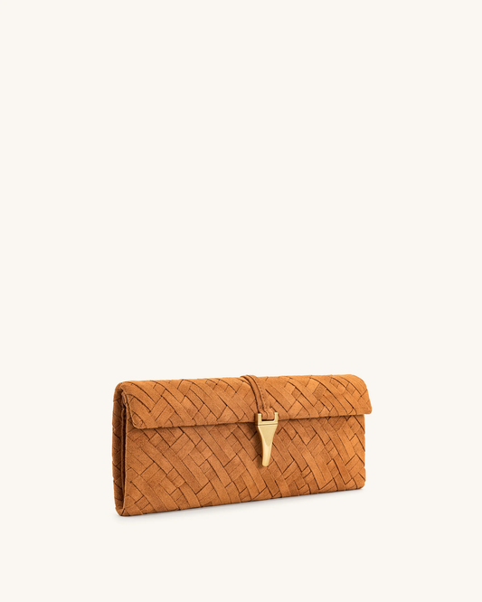 PREORDER JW PEI Zaria Woven Clutch - Brown