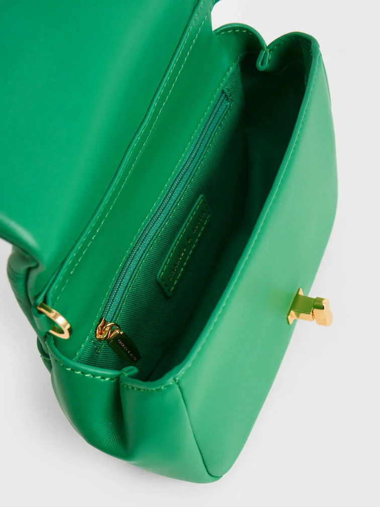 Charles & Keith Mini Iva Boxy Top Handle Bag - Green