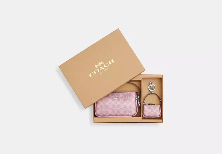 Boxed Coach Nolita 19 And Nolita Bag Charm Set-Pink