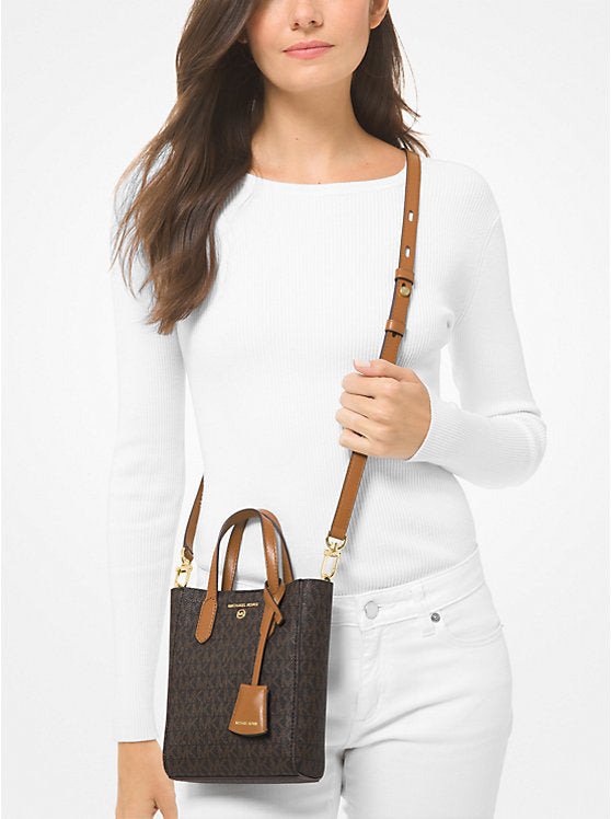 Michael Kors Sinclair Mini Logo Crossbody Bag-Brown