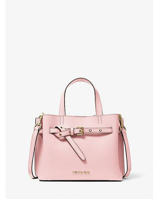 Michael Kors Midi Emilia Pebbled Leather Satchel bag-Blush