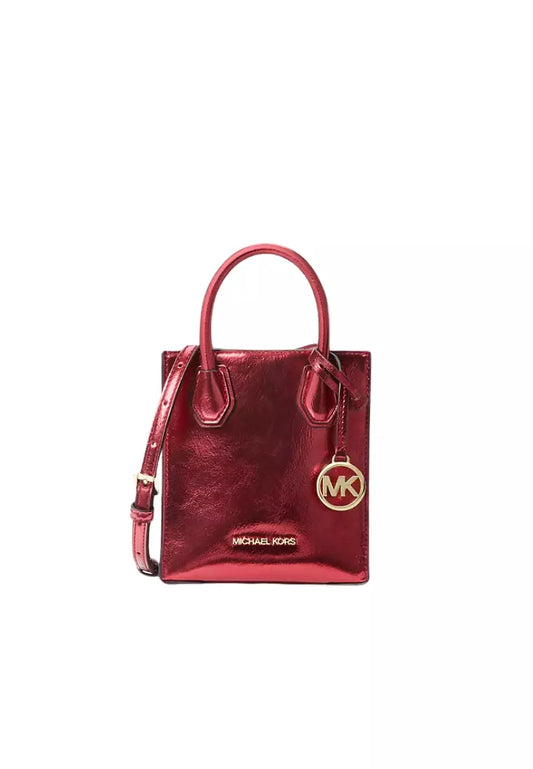 Micheal Kors Mercer Mini Patent Crossbody Bag-Red