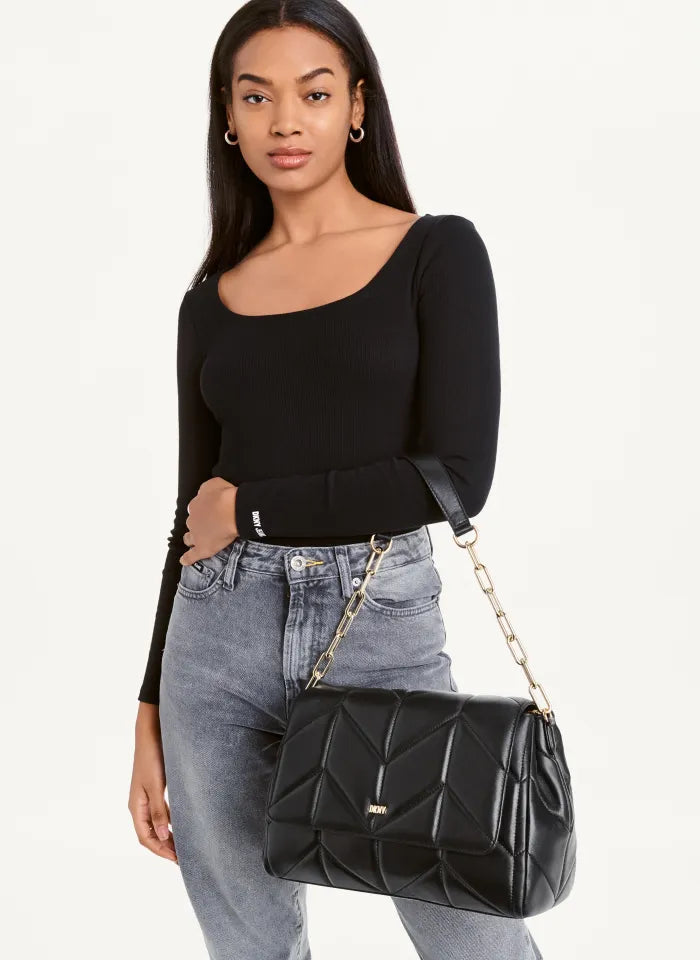 DKNY Ollie Large Shoulder bag-Black - Premium  from House of Glitz  - Just $135000.00! Shop now at House of Glitz 