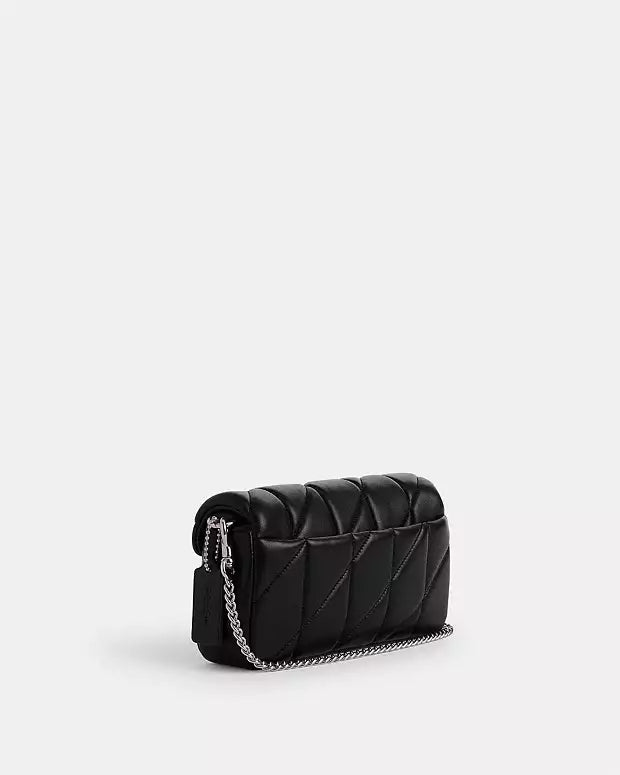 PREORDER BOXED Coach Tabby 19 Wristlet bag -Black Silver chain