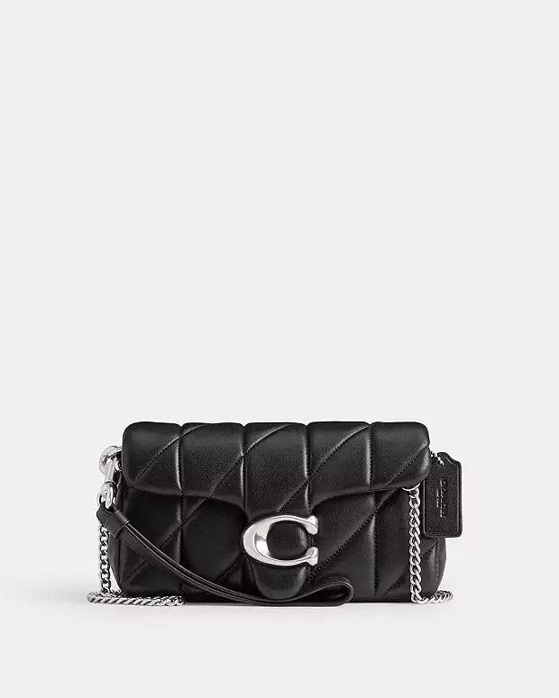 PREORDER BOXED Coach Tabby 19 Wristlet bag -Black Silver chain