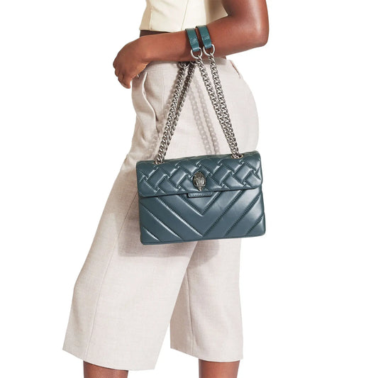 Kurt Geiger Midi Leather Kensington-Teal - Premium  from House of Glitz - Just $145000.00! Shop now at House of Glitz 