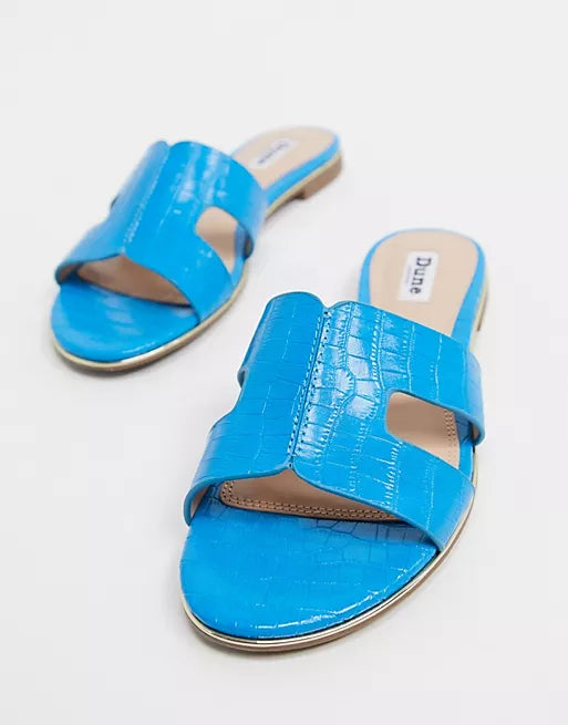 Dune loopy slip on flat slippers -blue croc - Premium  from House of Glitz  - Just $32500.00! Shop now at House of Glitz 