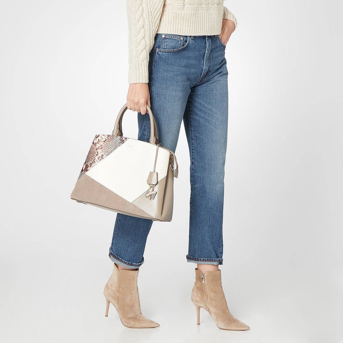 DKNY Large Paige Satchel bag-Nude combo - Premium  from House of Glitz  - Just $85000.00! Shop now at House of Glitz 