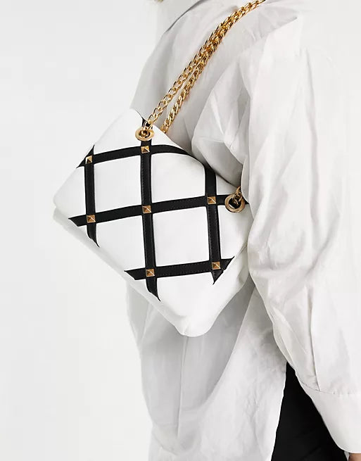 ASOS diamond quilt shoulder bag with stud detail - Premium  from House of Glitz  - Just $23500.00! Shop now at House of Glitz 