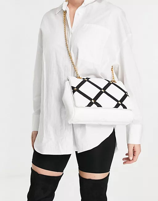 ASOS diamond quilt shoulder bag with stud detail - Premium  from House of Glitz  - Just $23500.00! Shop now at House of Glitz 