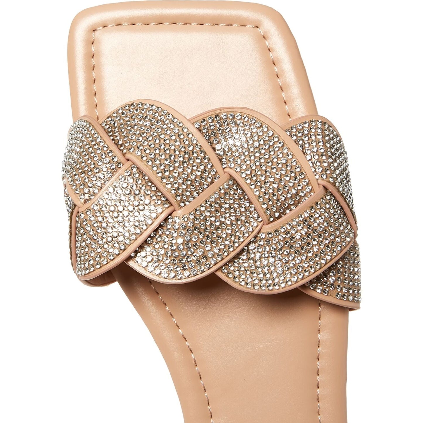 Nude Rhinestone Braided Flat Slippers - Premium  from House of Glitz  - Just $19500.00! Shop now at House of Glitz 