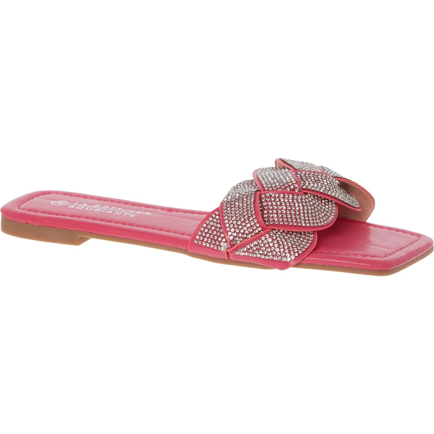 Pink Diamante Twist Flat Slippers - Premium  from House of Glitz  - Just $19500.00! Shop now at House of Glitz 