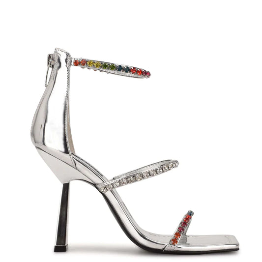 Nine West Vavoom Ankle Strap Sandal-Silver - Premium  from House of Glitz  - Just $45000.00! Shop now at House of Glitz 