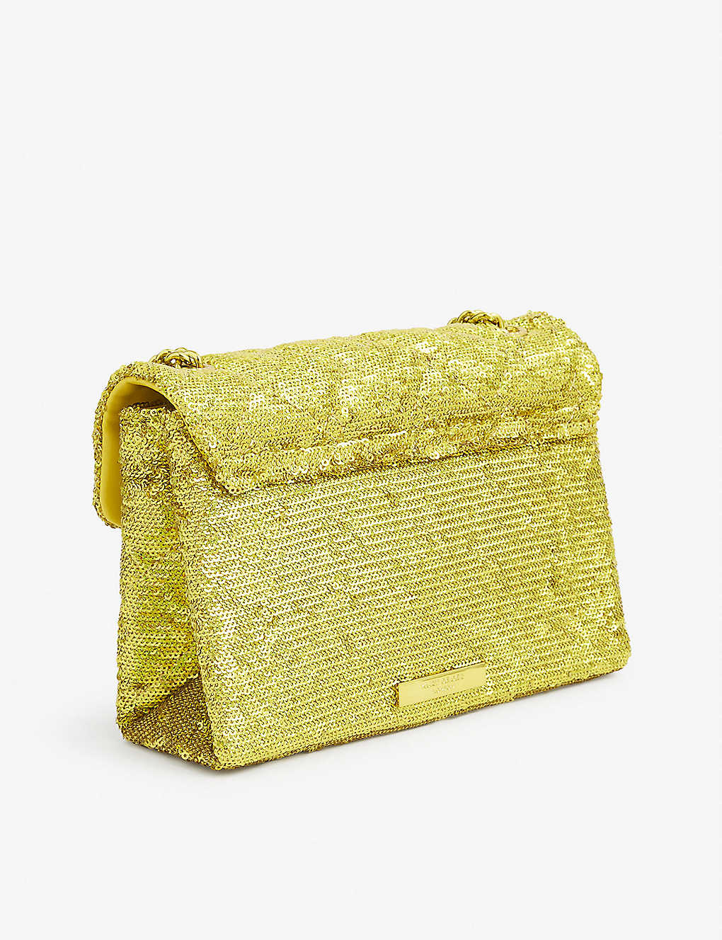 Kurt Geiger Medium Kensington sequin-embellished quilted crossbody bag-Gold - Premium  from House of Glitz  - Just $105000.0! Shop now at House of Glitz 