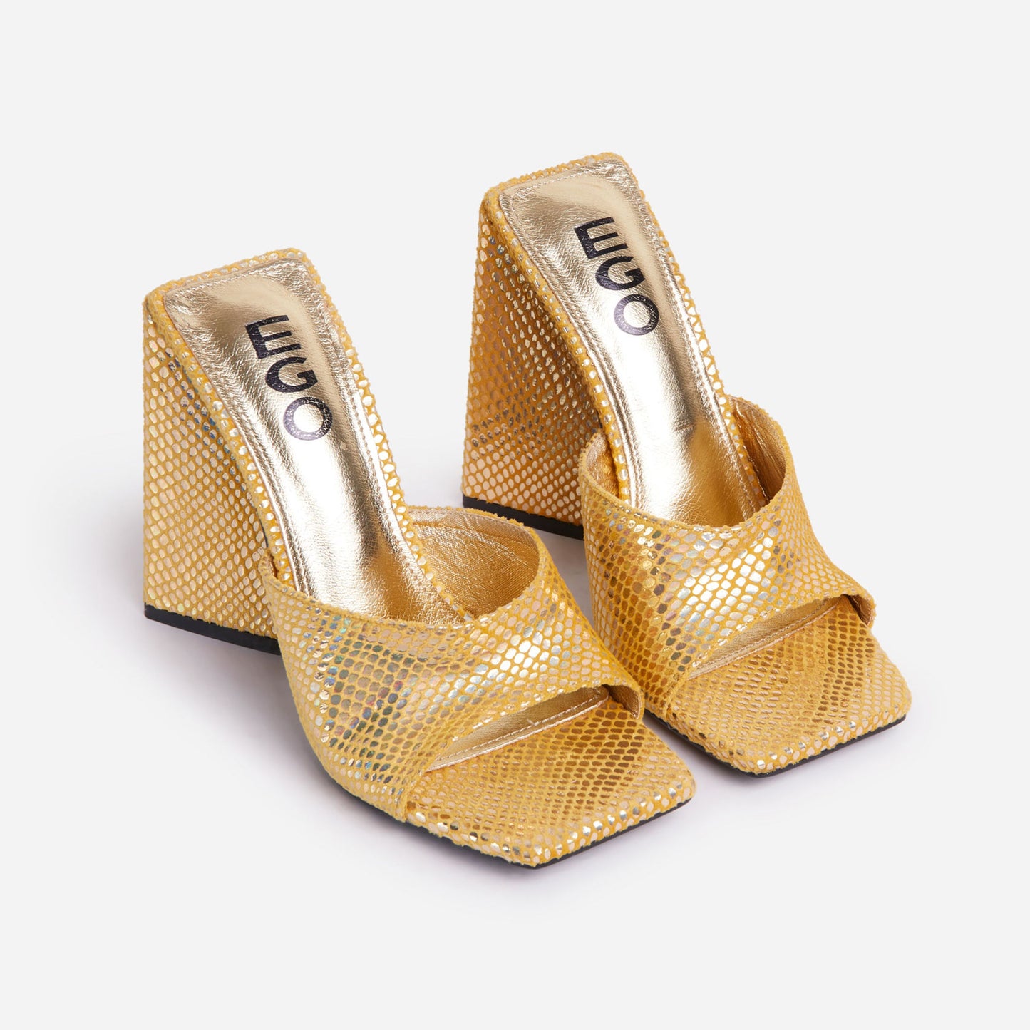 Ego Avalon Square block heel mules-Gold Shimmer - Premium  from House of Glitz  - Just $21500.00! Shop now at House of Glitz 