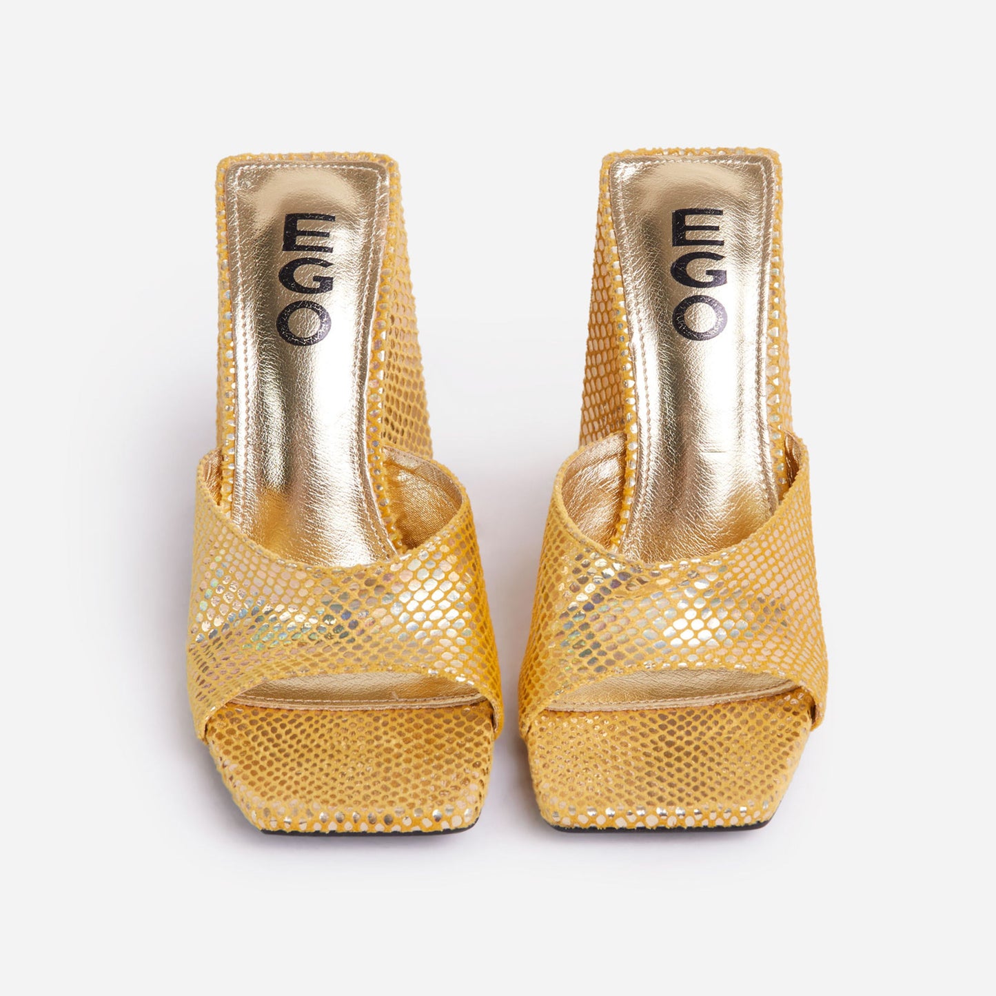 Ego Avalon Square block heel mules-Gold Shimmer - Premium  from House of Glitz  - Just $21500.00! Shop now at House of Glitz 