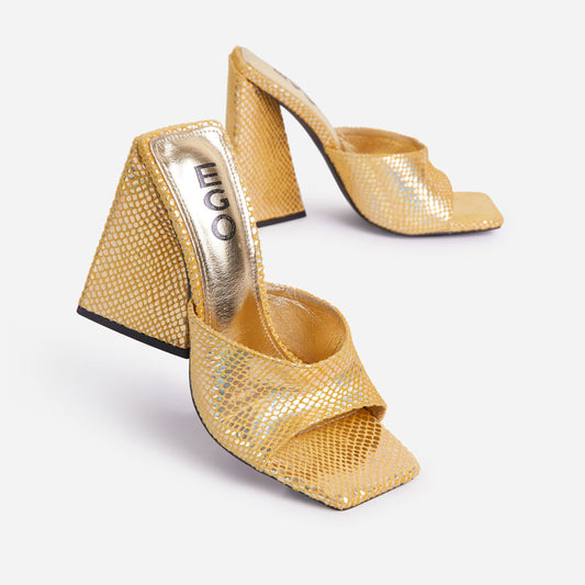 Ego Avalon Square block heel mules-Gold Shimmer - Premium  from House of Glitz  - Just $21500.00! Shop now at House of Glitz 