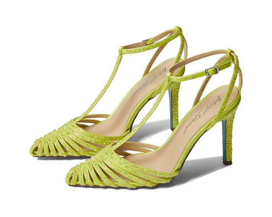 Betsey Johnson Ali Rhinestone T-Strap Dress court shoe -Citron - Premium  from House of Glitz - Just $75000.00! Shop now at House of Glitz 