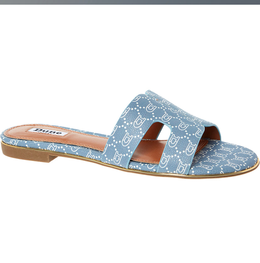 Dune Loupe Monogram Flat slippers slide -Blue - Premium  from House of Glitz  - Just $32500.00! Shop now at House of Glitz 