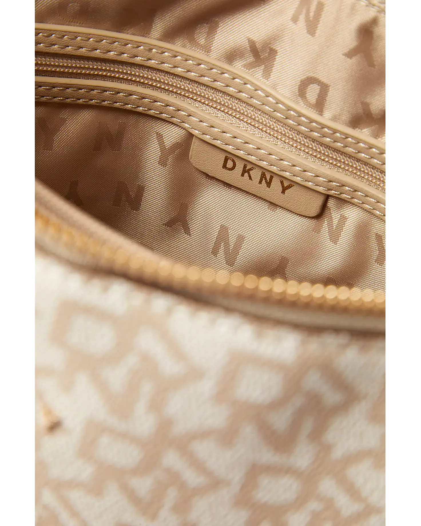 DKNY Bryant Medium Dome Satchel bag Logo Latte