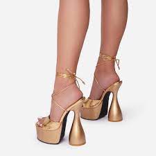 Ego Bite-Me lace up Platform statement high heel sandals-Gold - Premium  from House of Glitz  - Just $23500.00! Shop now at House of Glitz 