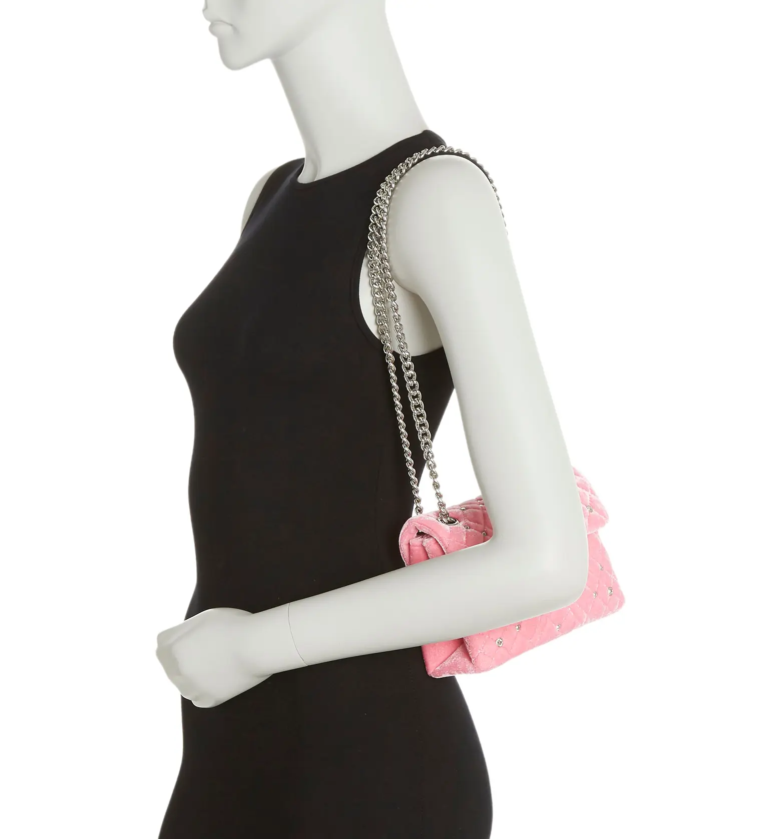 Kurt Geiger Mini Brixton Lock Velvet Shoulder Bag-Pink - Premium  from House of Glitz  - Just $85000.00! Shop now at House of Glitz 