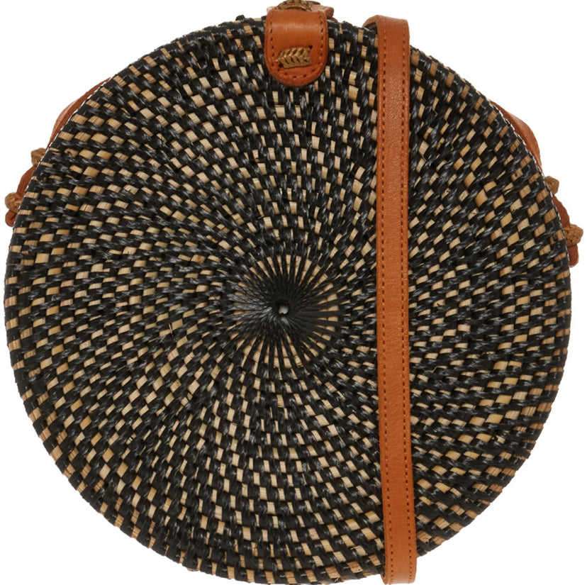 Black Round Rattan Crossbody Bag - Premium  from House of Glitz  - Just $19850.00! Shop now at House of Glitz 