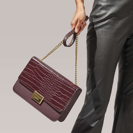 Carvela Bee Large Crossbody bag -Wine - Premium  from House of Glitz  - Just $48500.00! Shop now at House of Glitz 