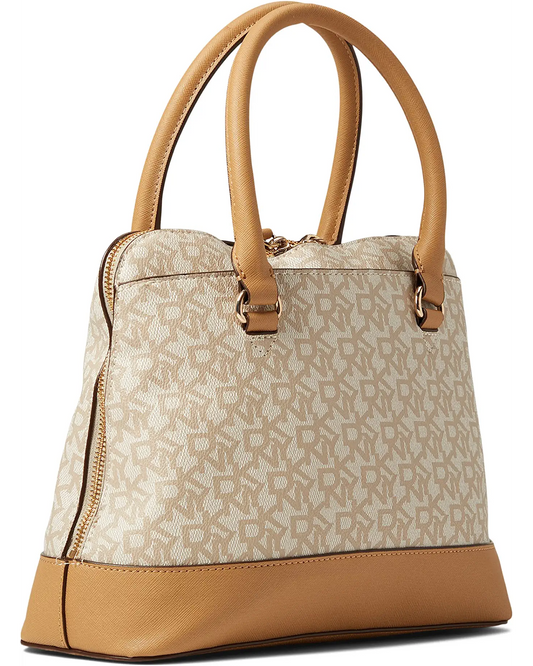 DKNY Bryant Medium Dome Satchel bag-Logo/Latte - Premium  from House of Glitz  - Just $78000.00! Shop now at House of Glitz 