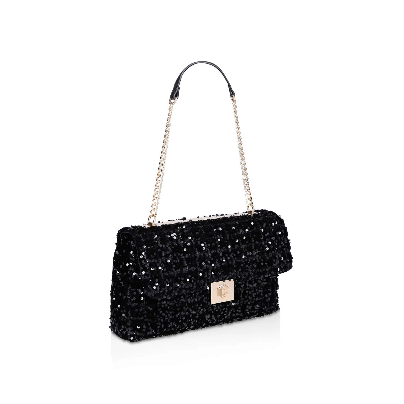 Carvela Brooklyn Maxi Sequin Handbag-Black - Premium  from House of Glitz  - Just $70000.00! Shop now at House of Glitz 