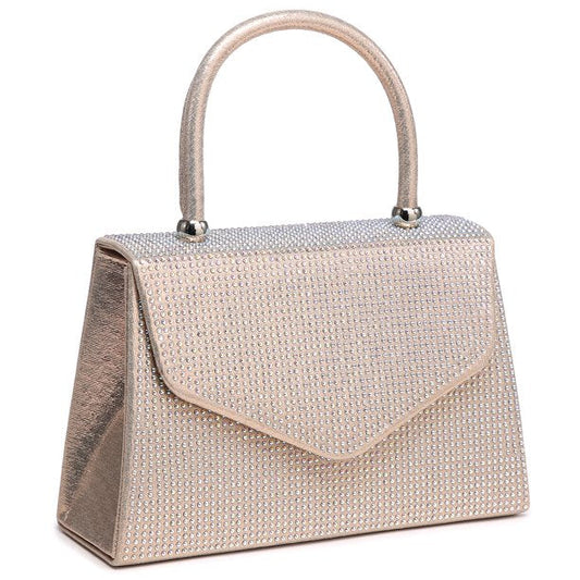 Dasein Bling Top Handle Clutch Bag-Champagne - Premium  from House of Glitz  - Just $35000.00! Shop now at House of Glitz 