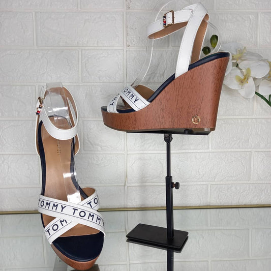 Tommy Hilfiger Kayla wedge sandals -White combo - Premium  from House of Glitz  - Just $55000.00! Shop now at House of Glitz 