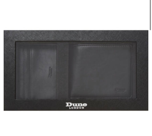DUNE Black Male Grained Wallet & Card Holder Set - Premium  from House of Glitz  - Just $23500.00! Shop now at House of Glitz 