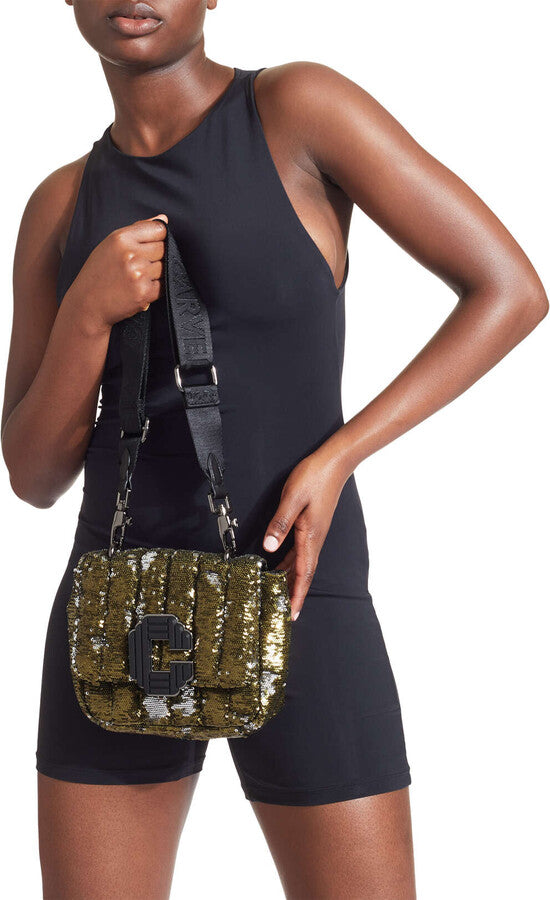 Carvela C Signature Sequin Mini Crossbody bag-Khaki - Premium  from House of Glitz  - Just $40000.00! Shop now at House of Glitz 