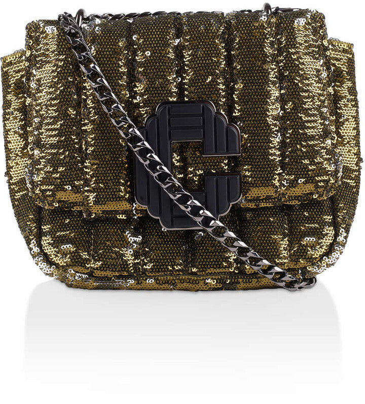 Carvela C Signature Sequin Mini Crossbody bag-Khaki - Premium  from House of Glitz  - Just $40000.00! Shop now at House of Glitz 