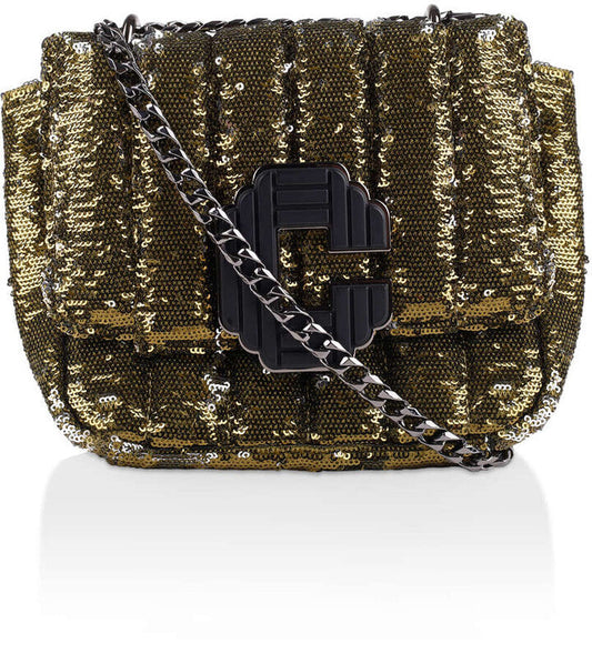 Carvela C Signature Sequin Mini Crossbody bag-Khaki - Premium  from House of Glitz  - Just $40000.00! Shop now at House of Glitz 